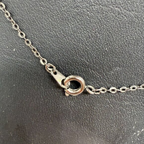 Red Rhinestone Faceted Beads Crystal Floral Y Drop Chain Necklace Silver Tone - Picture 7 of 7